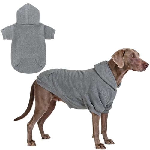 Dog Hoodie for Large Medium Small Dogs (Grey / X-Large/XX-Large)