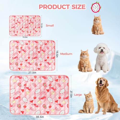 Dog Cooling Mat (Pink Seahorse / Medium 19.5IN x 27.5IN)