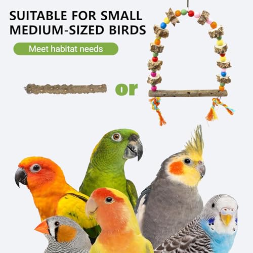 Bird Swing & Chew Toy for Parakeets (multicolored)