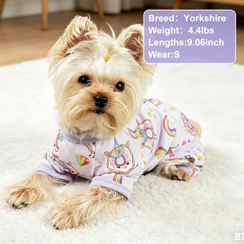 Dog Pajamas Pjs Summer Fall Dog Clothes for Small Dogs Girl (Purple / XX-Large（20-28 lb))