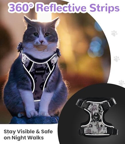 Cat Harness and Leash Set (H604 Pro Moonlight Meow / Medium (13-18lb))