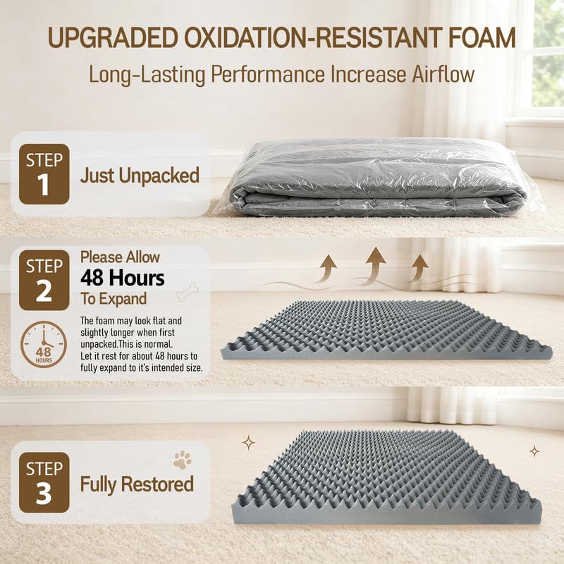 Orthopedic XL Dog Bed for Large and Extra Large Dogs (Jungle Berry / 42"L x 30"W x 7.5"Th)