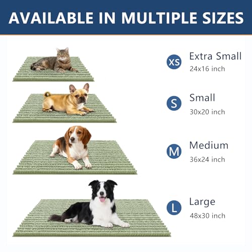 Dog Door Mat for Muddy Paws 40x32 (Layered-Sage Green / 40"X32")
