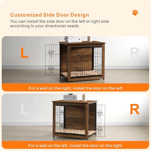 27" Dog Crate Furniture (Warm Brown / 27.2"L x 20.1"W x 23.6"H)