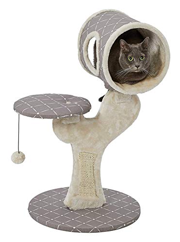 Salvador Cat Tree with Built (Salvador Cat Furniture, Mushroom Diamond Pattern)