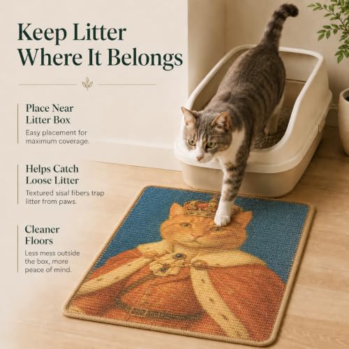 Art Sisal Cat Scratcher Mat (Elegant Cat)