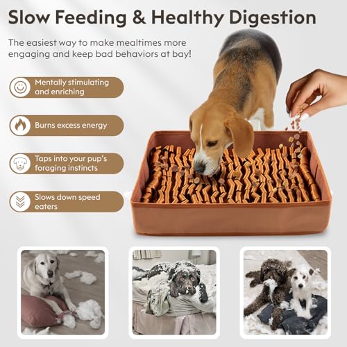 Snuffle Mat for Dogs (Brown / 17" X 15")