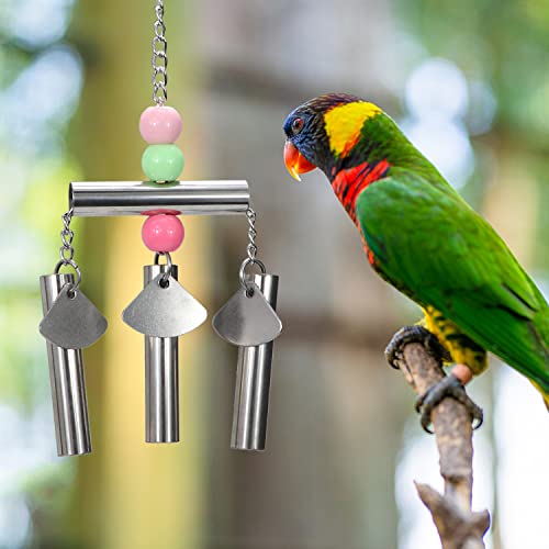 Bird Stainless Steel Bell Toys Hanging Pipe Chew Bite Toy
