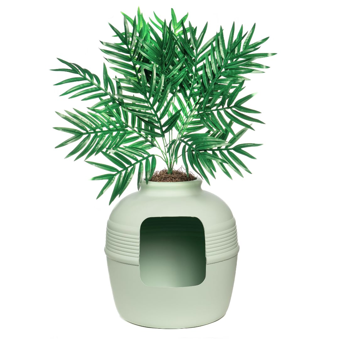 Original Hidden Litter Box Planter (Palm Plant / Base Kit / Mint Green)