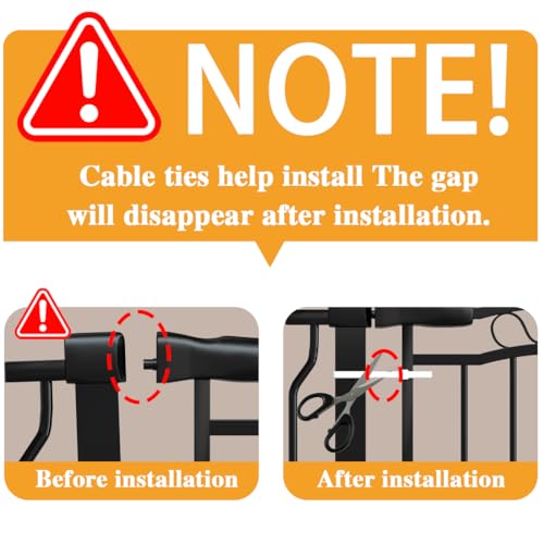 29.53 53.1 Inch Extra Wide Baby Gate Pressure Mounted for Doorways (Black / 29.53"-53.1")