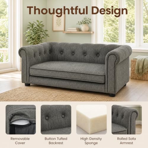 39" Dog Sofa Couch for Medium Dogs (39 inch / Grey)