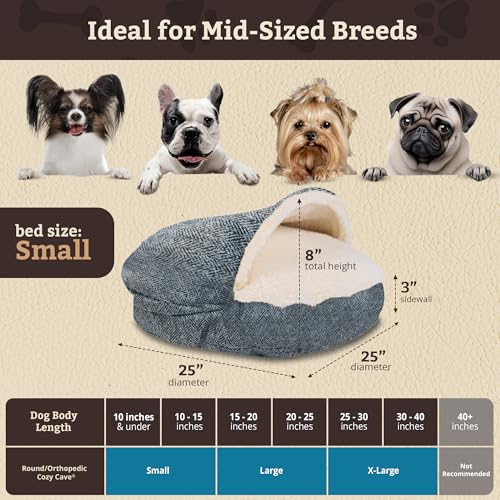 Cozy Cave Dog Bed (25.0"L x 25.0"W x 8.0"Th / Palmer Indigo)