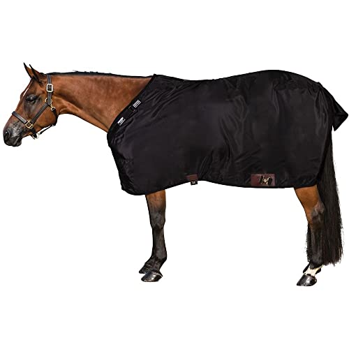 Dura Nylon Horse Stable Sheet (Horse Size 74 / VTEK | Open Front | Legstrap / Black)