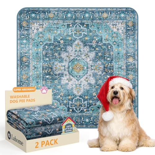 Super Absorbent & Leakproof Washable Dog Pee Pads (Blue / 2FT x 2FT (Pack of 2))