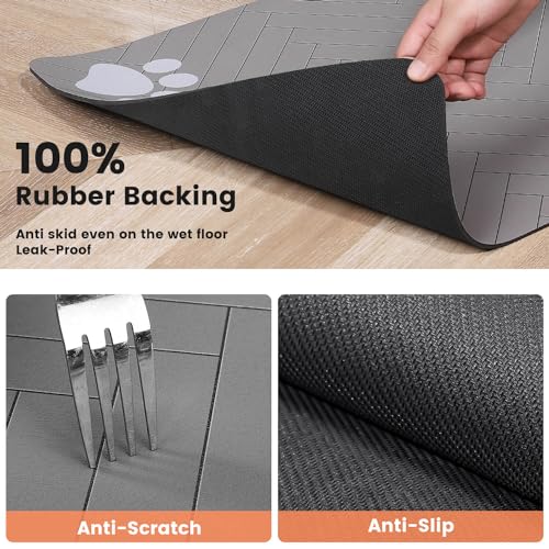 Pet Feeding Mat (Light Gray / 32"L x 22"W)