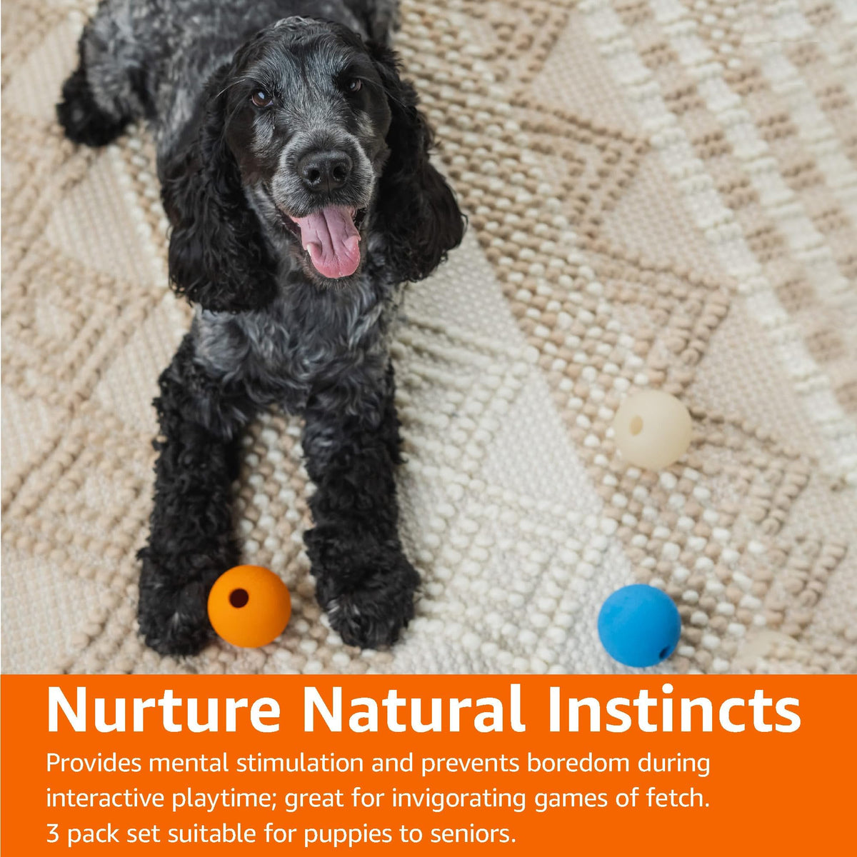 Interactive Bouncy Durable Rubber Dog Toy Balls (Assorted Balls (Pack of 3) / 2.5 inch)