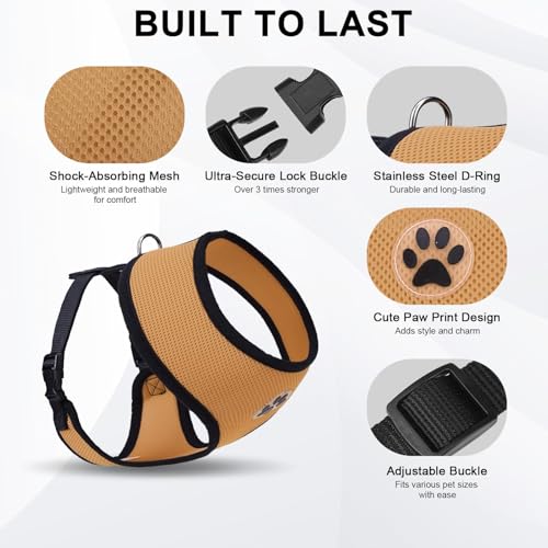 Small Dog Harness (XS (NECK: 10", CHEST: 10"-14") / Beige)