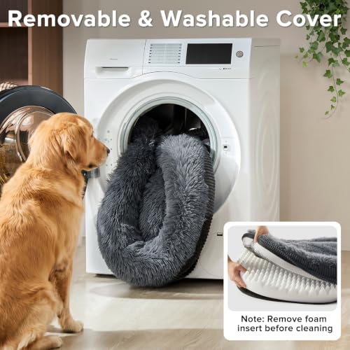 Fluffy Orthopedic Large Dog Bed (Dark Grey / L (35"x 27"x 7"))