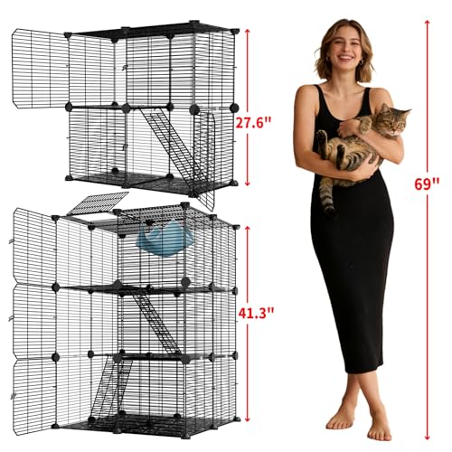 Small Cat Cage Indoor (27.6"L x 13.8"W x 27.6"H)