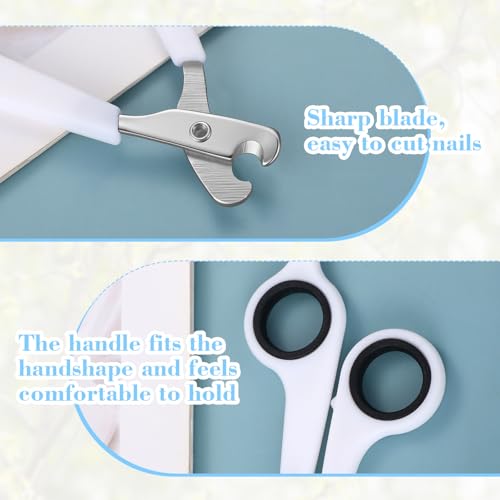 2 Pcs Bird Nail Grinder with Clipper Bird Nail Trimmer File Pet Grooming Tool for Parrot Budgerigars Parakeets Myna Conure Finches Lovebirds (White)