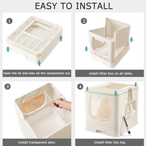 Cat Litter Box with Lid (White)