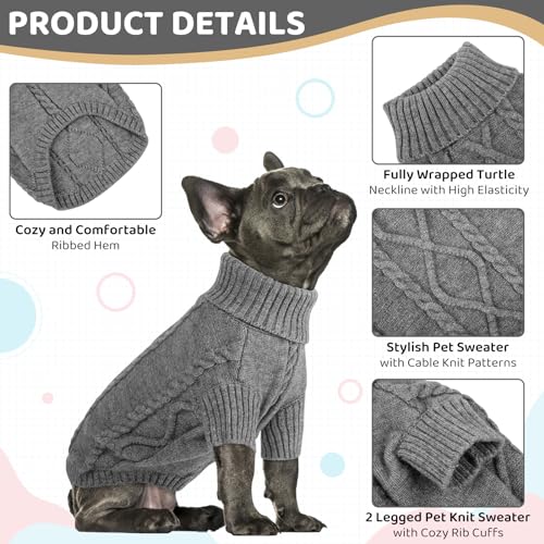 Small Dog Sweater for Small Dogs Boy (Small / Slate Grey)