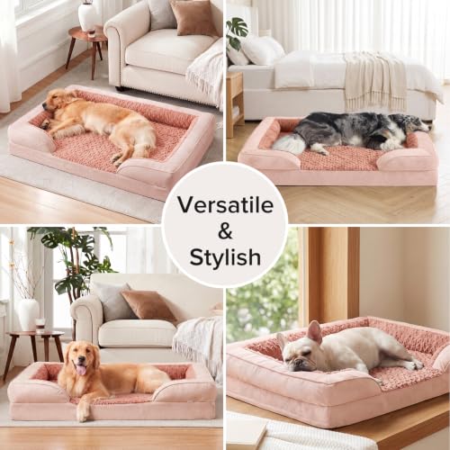 Jumbo Orthopedic Dog Bed for Extra Large Dogs (Pink / XL-PLUS (45"x 32"x 7.5"))