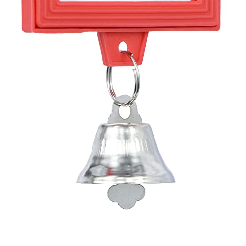 4 PCS Bird Mirror with Bell Hanging Interactive Toy (Multi-colored)