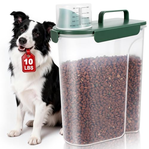 10 Lbs Cat Dog Food Storage Container (Dark Green / 12 Qt)