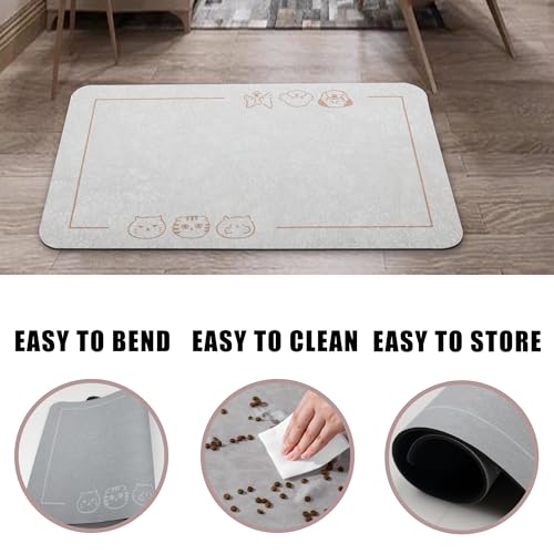 Cat Pet Food Mat (Navy Blue / 24"L x 16.9"W)