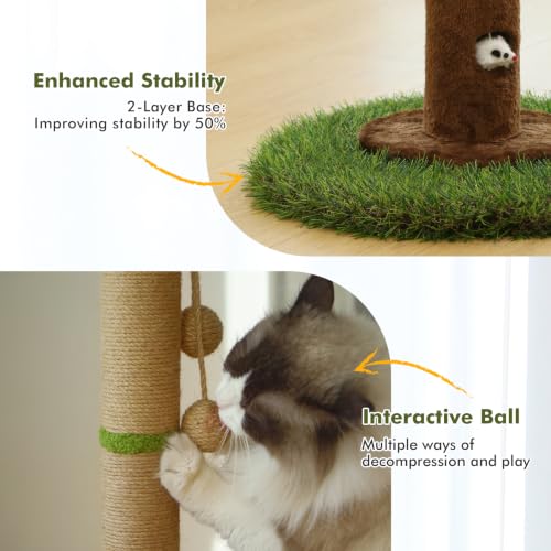 35" inch Cat Scratching Post (35.34-Brown / 35.4in)