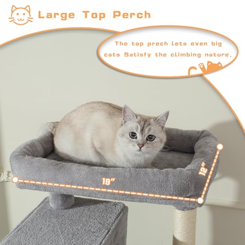 70 Inch Cat Tree (Light Grey)