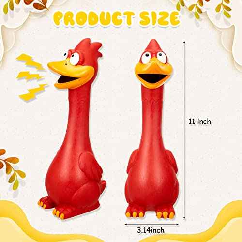1 Pcs Latex Horse Toys Enrichment Squeaky Screaming Chicken (Red)