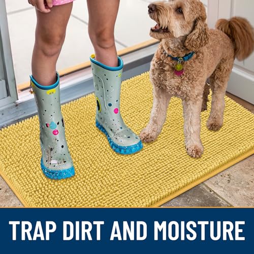 Dog Door Mat for Muddy Paws 30x20 (Yellow / 30"X20")