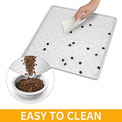 2 Pack Pet Placemat for Dog and Cat (11.8"L x 11.8"W - 2 Pack / White)