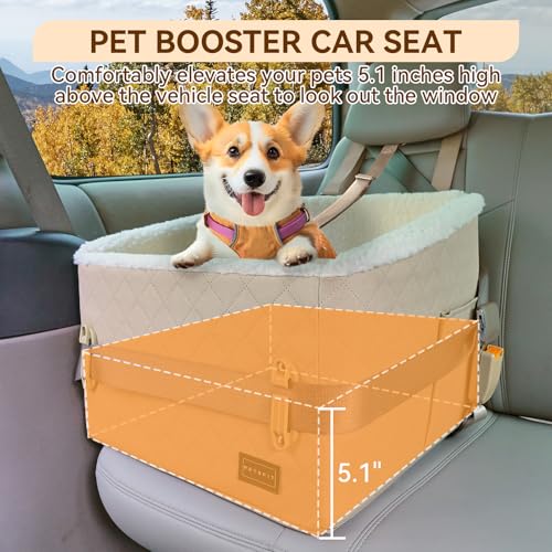 Small Dog Booster Car Seat (Khaki)