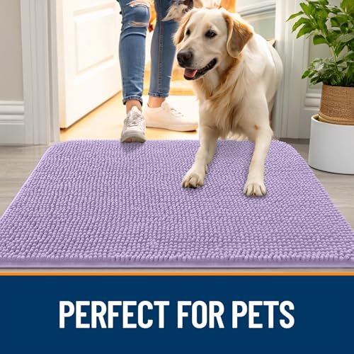 Dog Door Mat for Muddy Paws 47x32 (Lavender / 47" X 32")
