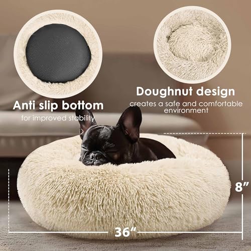 Extra Large Dog Beds (Light Brown / 36.0"L x 36.0"W x 8.0"Th)
