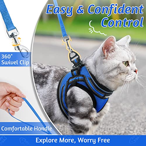 Cat Harness and Leash Set (M / Blue)