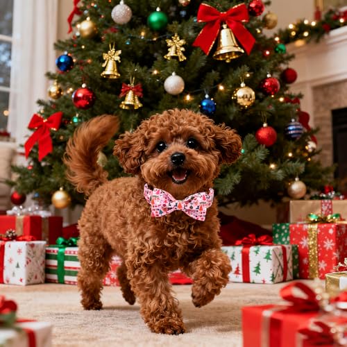 Christmas Dog Collar with Bow tie (X-Large (Pack of 1) / Ho Xmas)