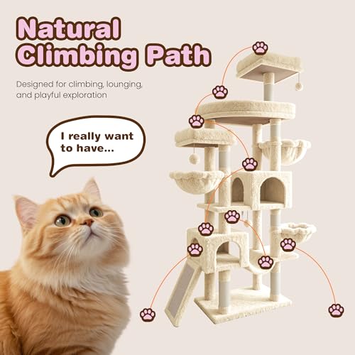 82 inch Cat Tree Tower (Beige)