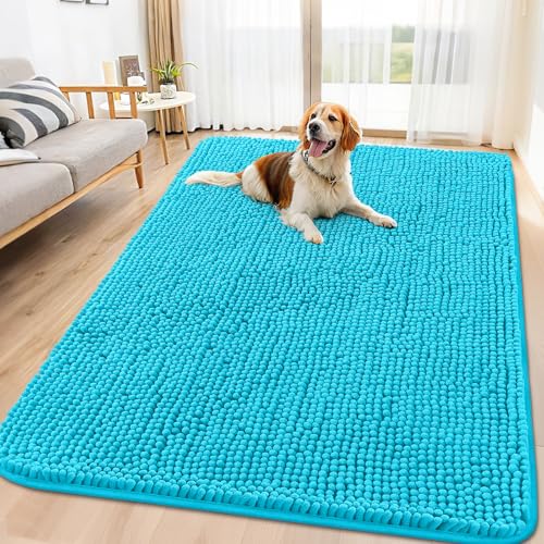 Dog Door Mat for Muddy Paws 70x32 (Aqua Blue / 70"X32")