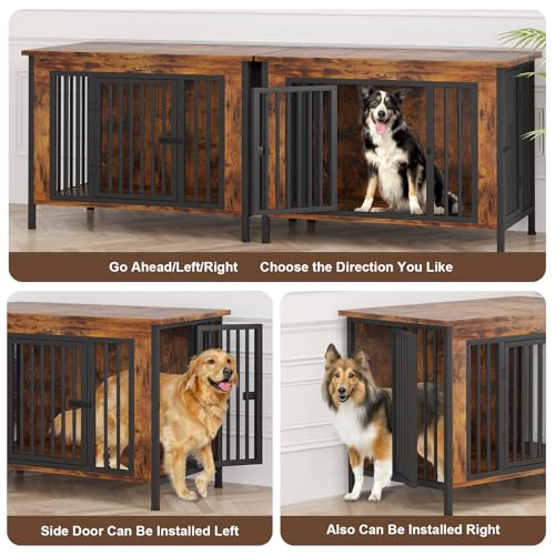 39.96" Dog Crate Furniture for 1 or 2 Dogs (Brown / 40.0"L x 23.6"W x 33.5"H)