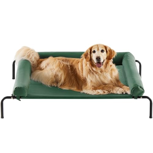 Elevated Cooling Dog Cot Bed (Green / 43.0"L x 31.0"W x 8.0"Th)