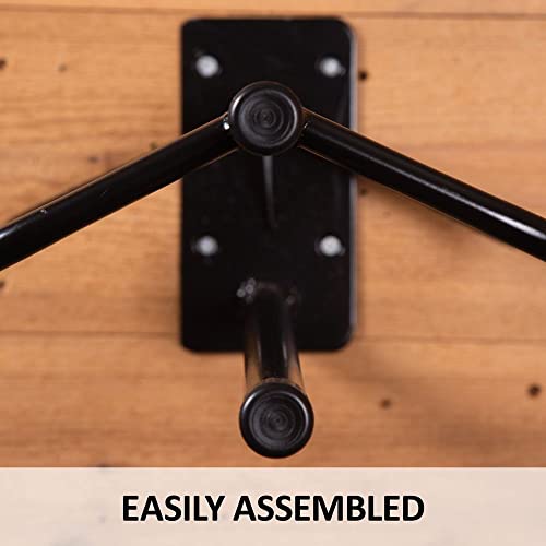 Wall Mount Saddle Rack with Single Pad Bar (Mounted Rack w/Single Pad Rack - 2 Pack / Black)