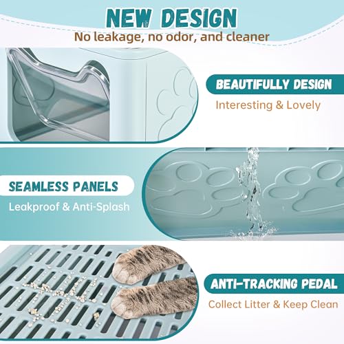 Covered Cat Litter Box (Baby Blue)