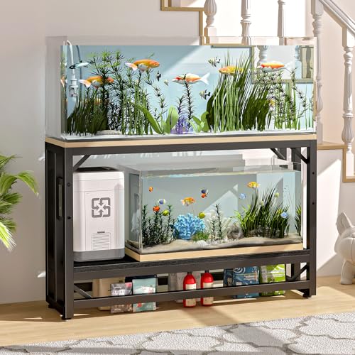 55 Gallon Fish Tank Stand with Power Outlet (Black / 55 Gallon)