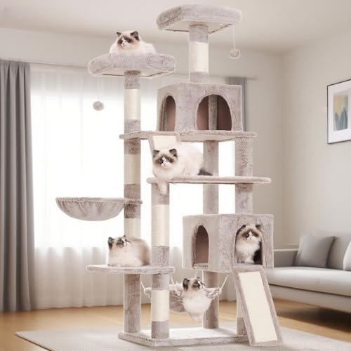 Cat Tree 71'' Tower for Large Cat with Scratching Post (71 inches / Muchroom)
