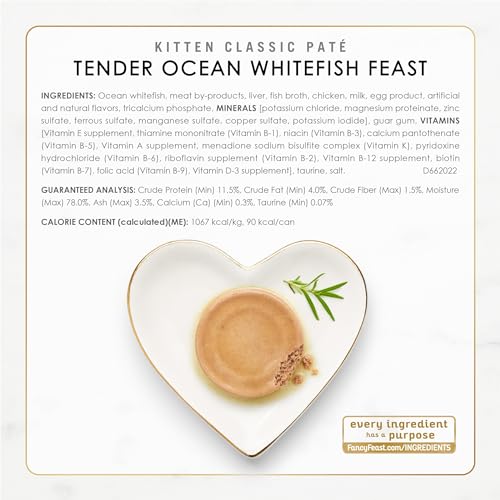 Purina Fancy Feast Kitten Tender Turkey & Ocean Whitefish Variety Pack (3 Ounce (Pack of 24))