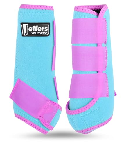 Expression Neon Protective Horse Boots (Turquoise/Purple / Medium)